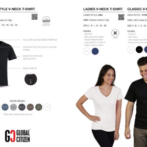 170g Combed Cotton V-neck T-shirt - White - While Stocks Last