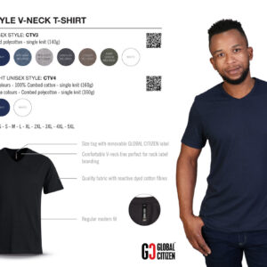 140g Urban Lifestyle V-Neck T-Shirt - White - End Of Range