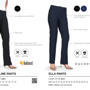 Ladies Bengaline Pants- Black - While Stocks Last