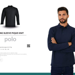 Long Sleeve Pique Knit Polo