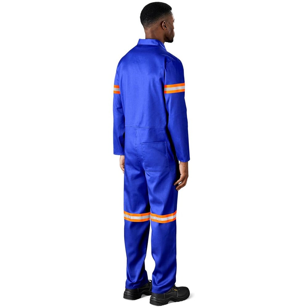 Safety Polycotton Boiler Suit - Reflective Arms & Legs - Orange Tape - Image 4