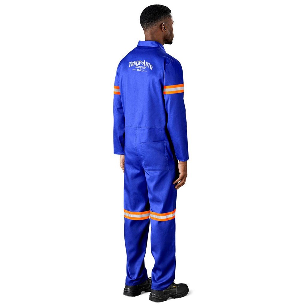 Safety Polycotton Boiler Suit - Reflective Arms & Legs - Orange Tape - Image 8