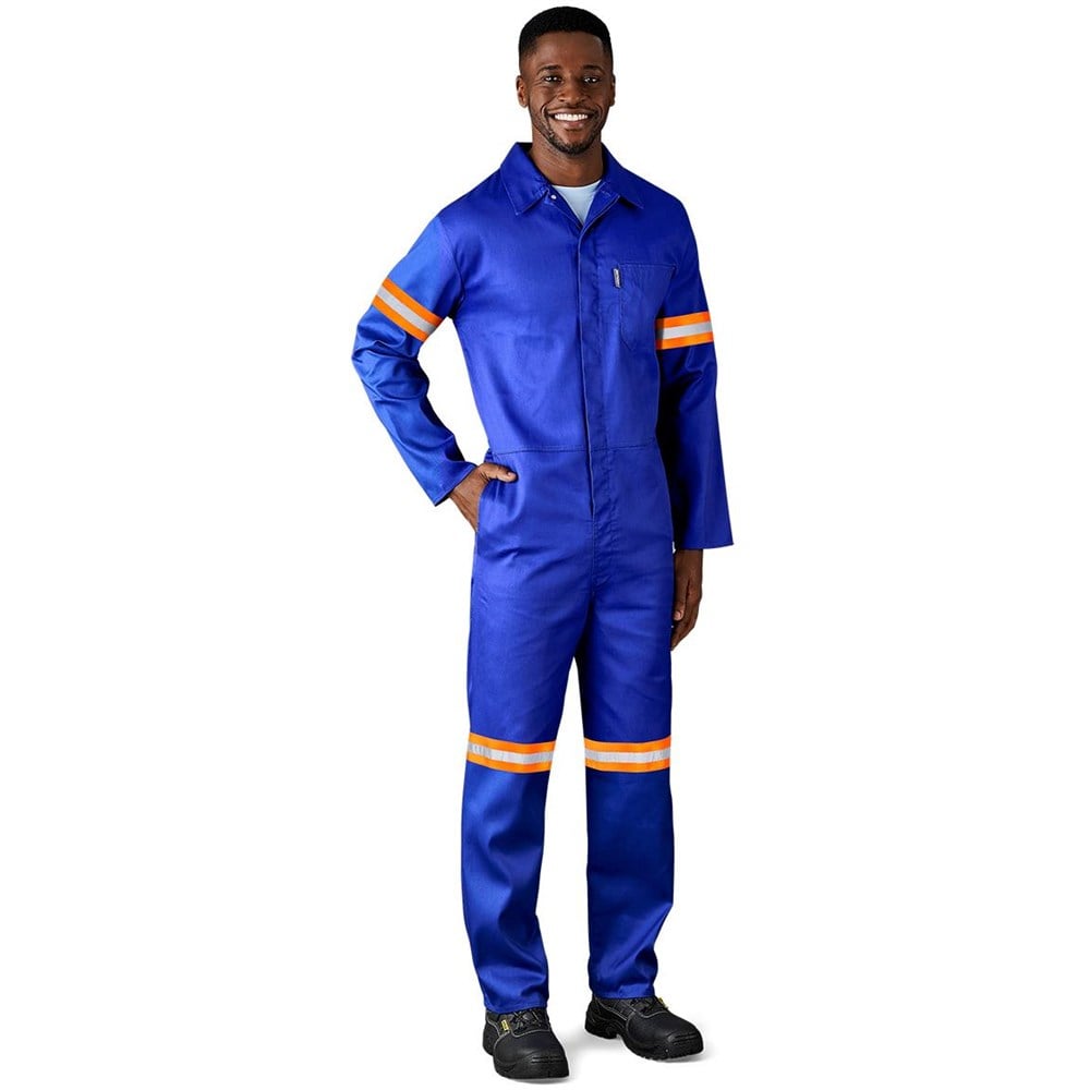 Safety Polycotton Boiler Suit - Reflective Arms & Legs - Orange Tape - Image 5