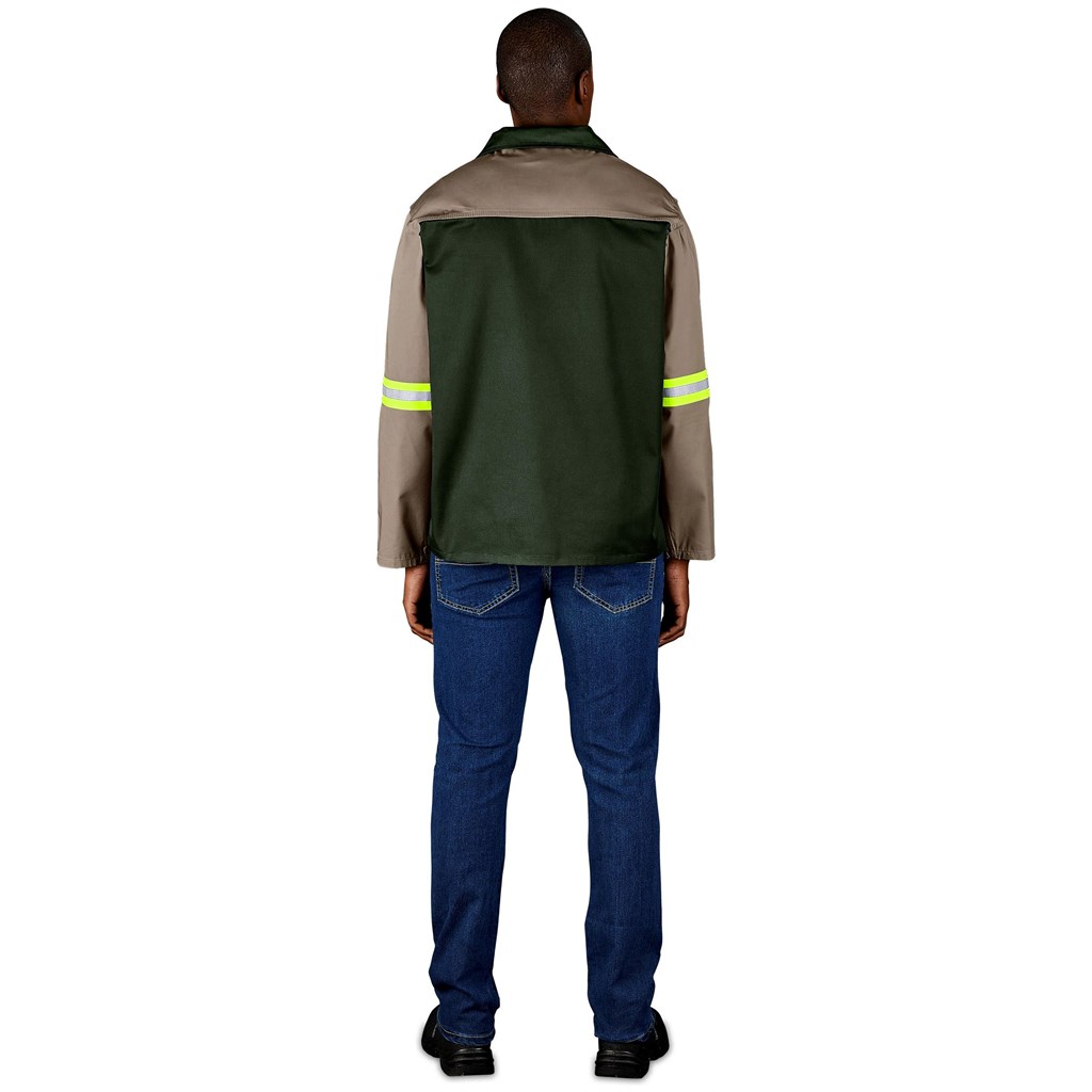 Site Premium Two-Tone Polycotton Jacket - Reflective Arms - Yellow Tape - Image 8