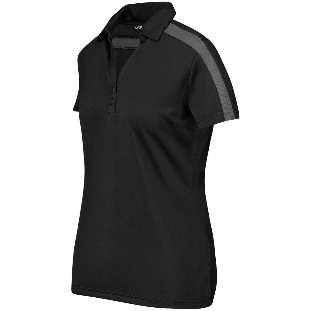 Ladies Nautilus Golf Shirt - Black - Image 2