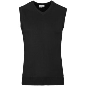 Mens Sleeveless Peru V-Neck Jersey - Black