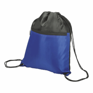 Drawstring Sport Bag with Zip Pocket 210D