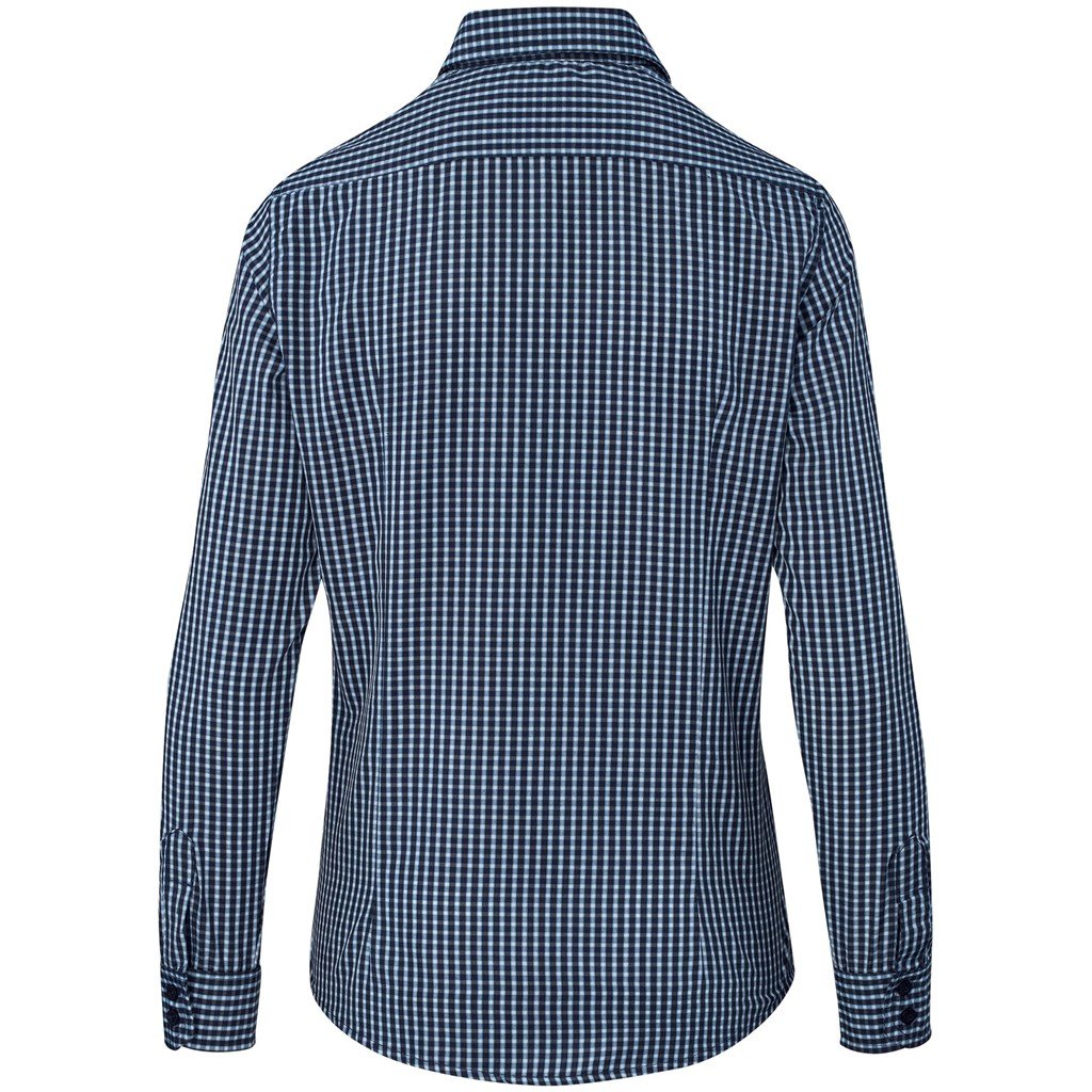 Ladies Long Sleeve Kenton Shirt - Navy - Image 2