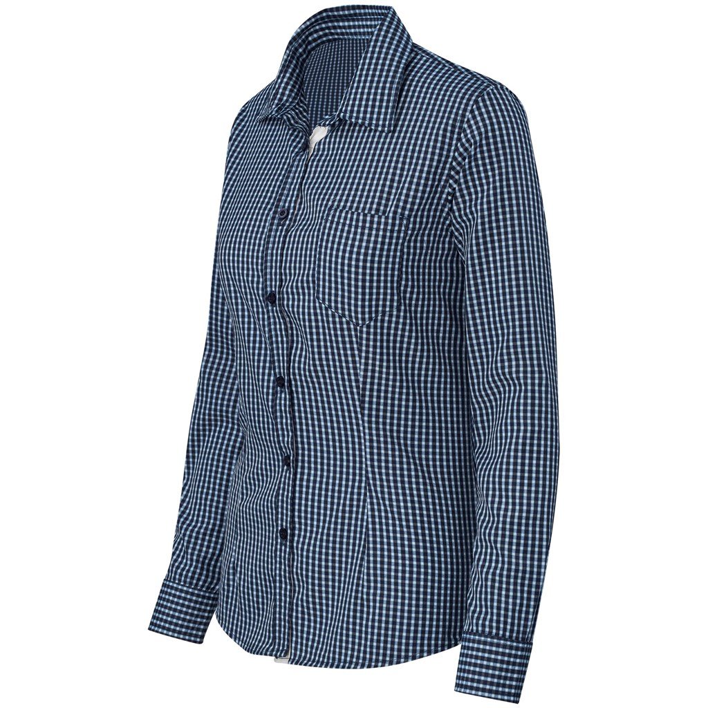 Ladies Long Sleeve Kenton Shirt - Navy - Image 4