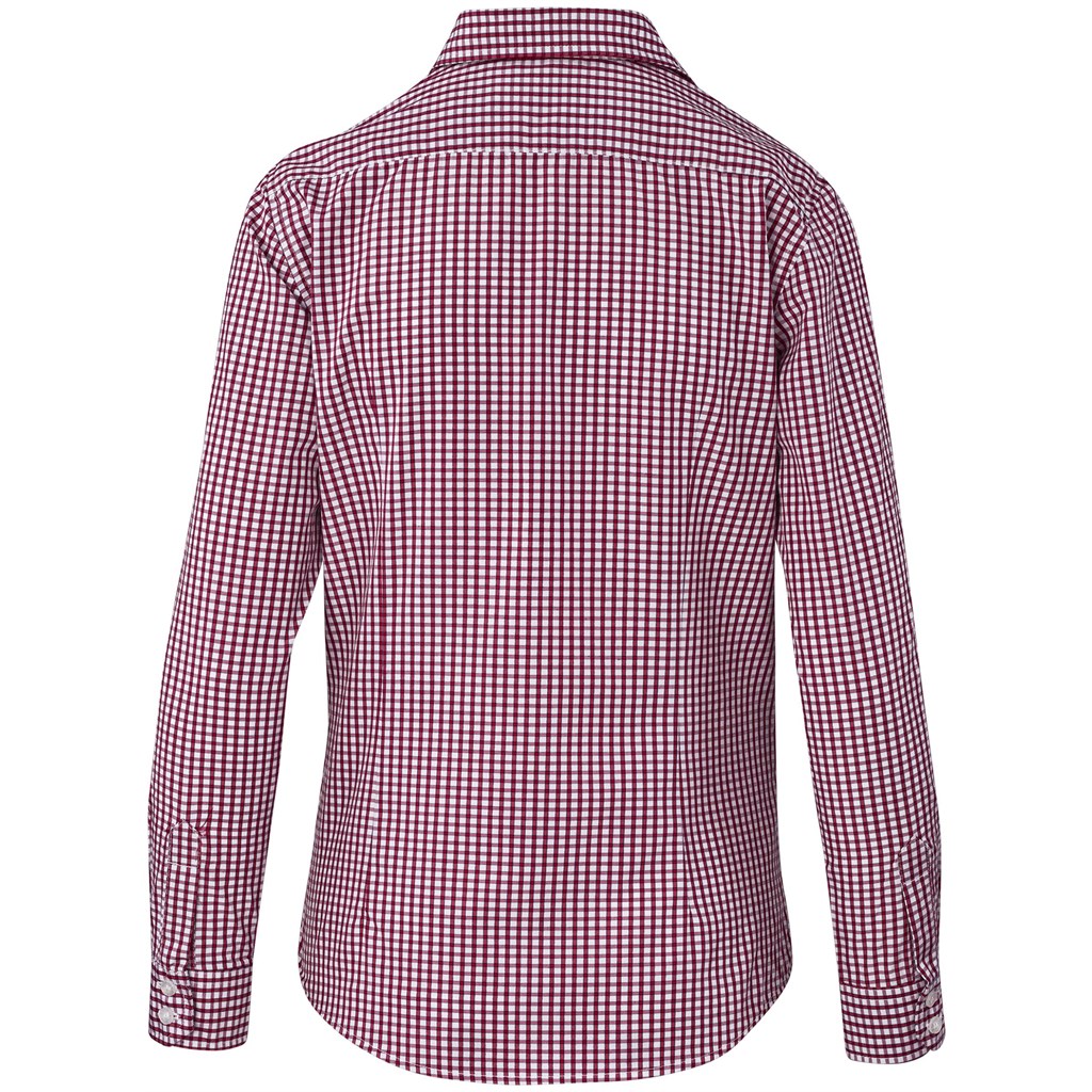 Ladies Long Sleeve Kenton Shirt - Red - Image 3