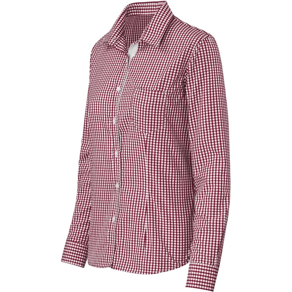 Ladies Long Sleeve Kenton Shirt - Red - Image 5