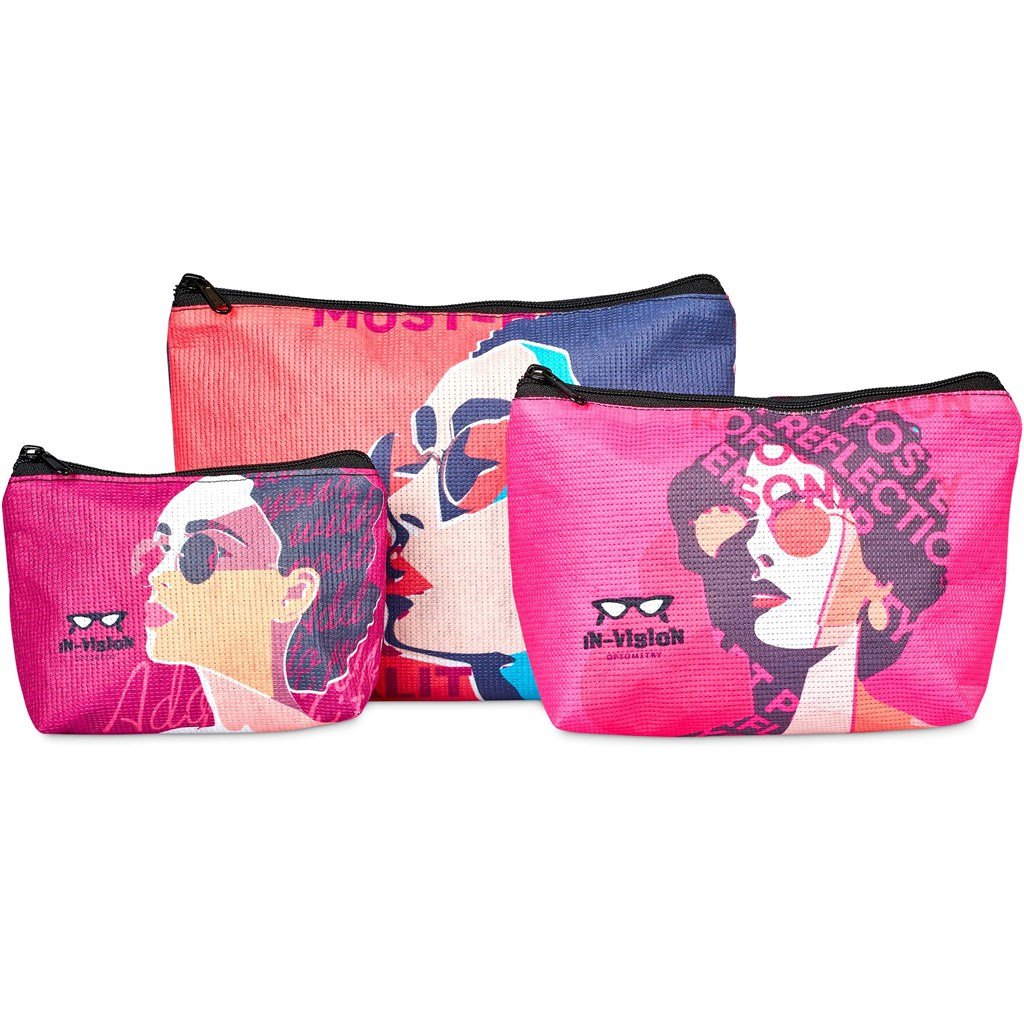 Hoppla Leanne Recycled PET Stitch-Bond Mini Toiletry Bag - Image 3