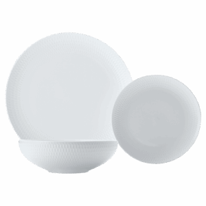 White Basics Diamonds Dinner Set 12 Piece