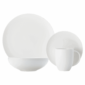 White Basics Diamonds Dinner Set 16 Piece