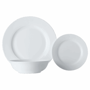 White Basics European Rim Dinner Set 12 Piece