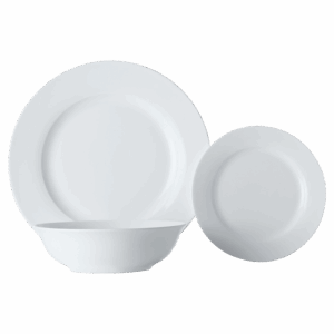 White Basics European Rim Dinner Set 18 Piece