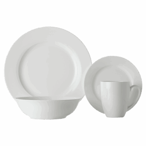 White Basics Soho Rim Dinner Set 16 Piece