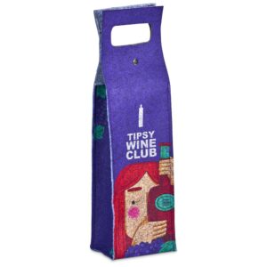 Hoppla Velto RPET Felt Single Wine Bottle Carrier