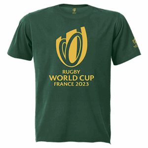 160g Single Jersey RWC 2023 Tee Gold Trophy Print Mens