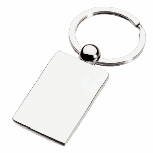 Shiny Nickel Rectangular Keychain