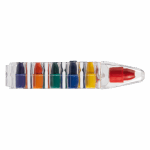 6 Wax Crayons In Transparent Case