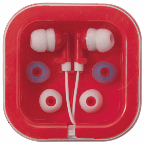 Earphones in Square Case