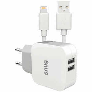 Snug Home Charger With Apple Lightning Charge and Sync Cable