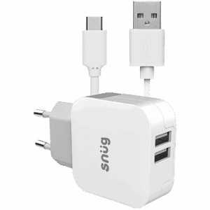 Snug Home Charger With USB Type-C Charge and Sync Cable
