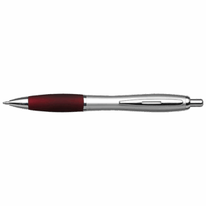 Silver Barrel Curved Design Ballpoint Pen