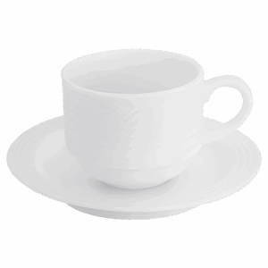 Arctic White Stackable Espresso Cup and Saucer 100ml