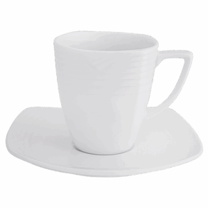 Arctic White Square Tall Cup and Saucer