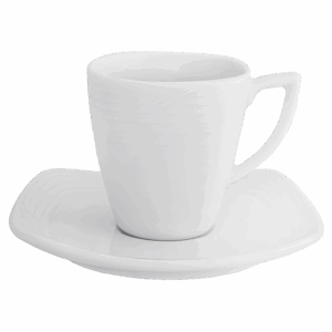 Arctic White Sqaure Espresso Cup and Saucer