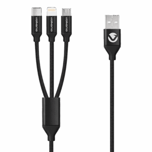 Volkano Weave Series 3-in-1 Charge Cable 1m