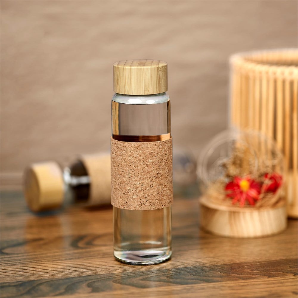 Kooshty Clear Bamboost Glass Water Bottle - 700ml - Image 8