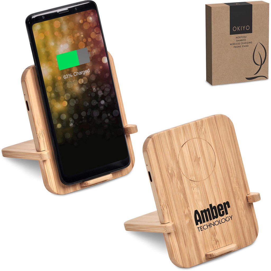 Okiyo Noryoku Bamboo Wireless Charging Phone Stand - Image 13