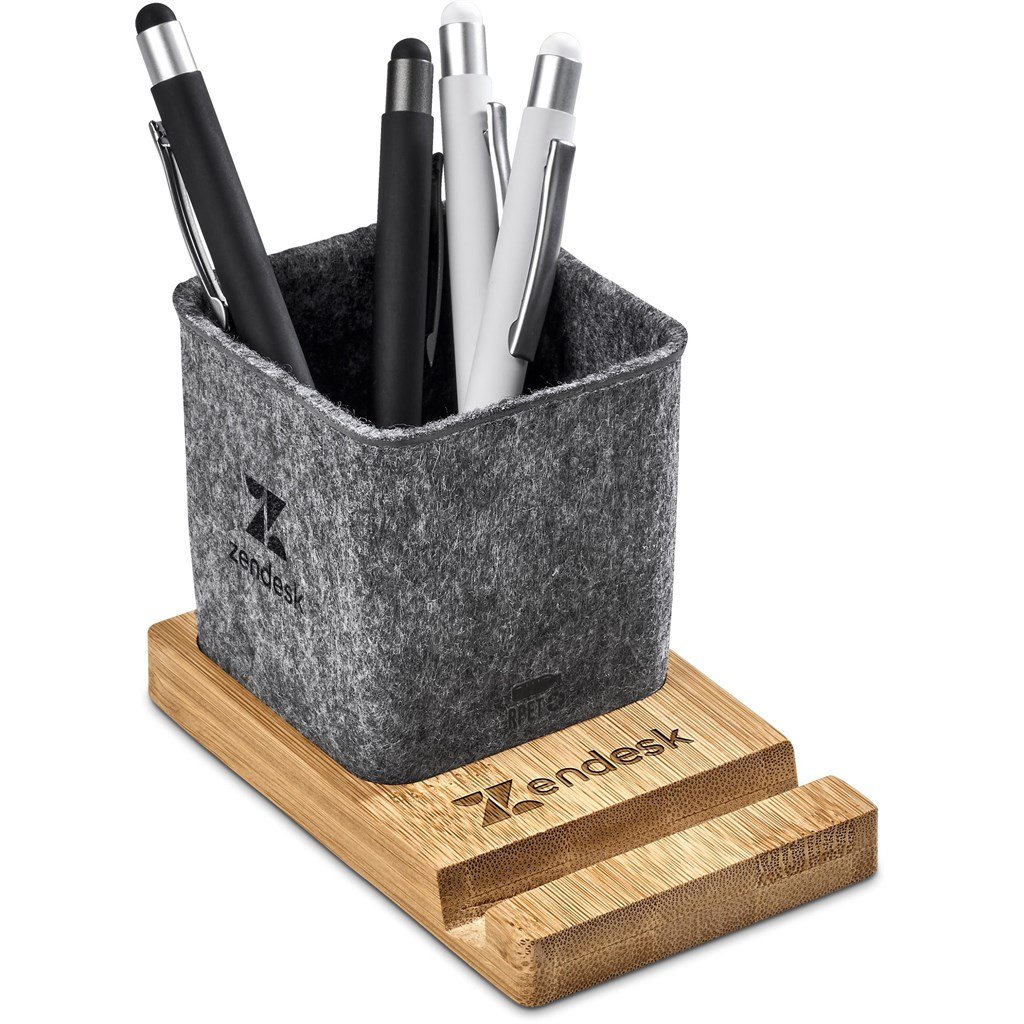 Okiyo Kyadi Recycled PET & Bamboo Desk Caddy Phone Stand - Image 13