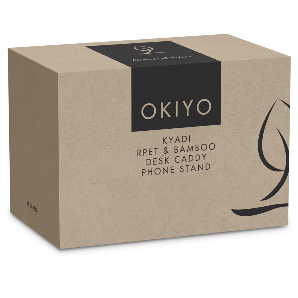 Okiyo Kyadi Recycled PET & Bamboo Desk Caddy Phone Stand - Image 8
