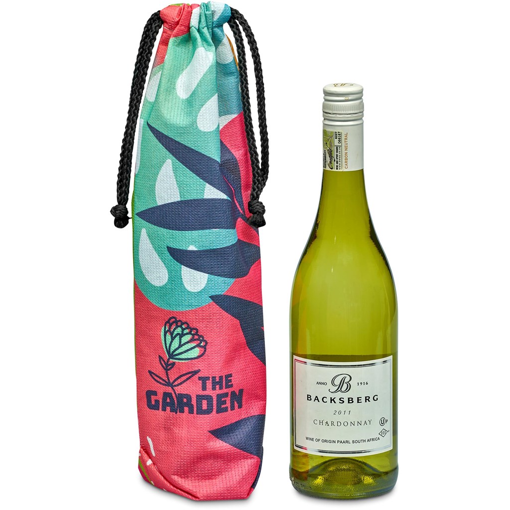 Pre-Production Sample Hoppla Tipsy RPET Wine Bottle Drawstring Bag - Image 3