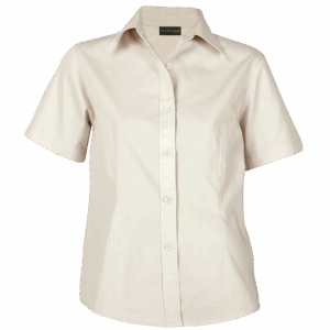 Brushed Cotton Twill Blouse Short Sleeve Ladies