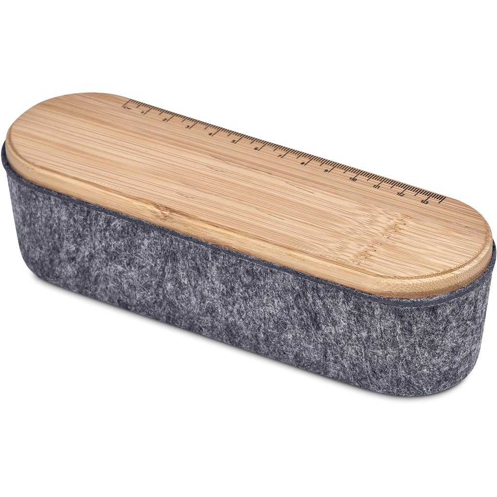 Okiyo Byoga Recycled PET Felt & Bamboo Stationery Case - Image 7