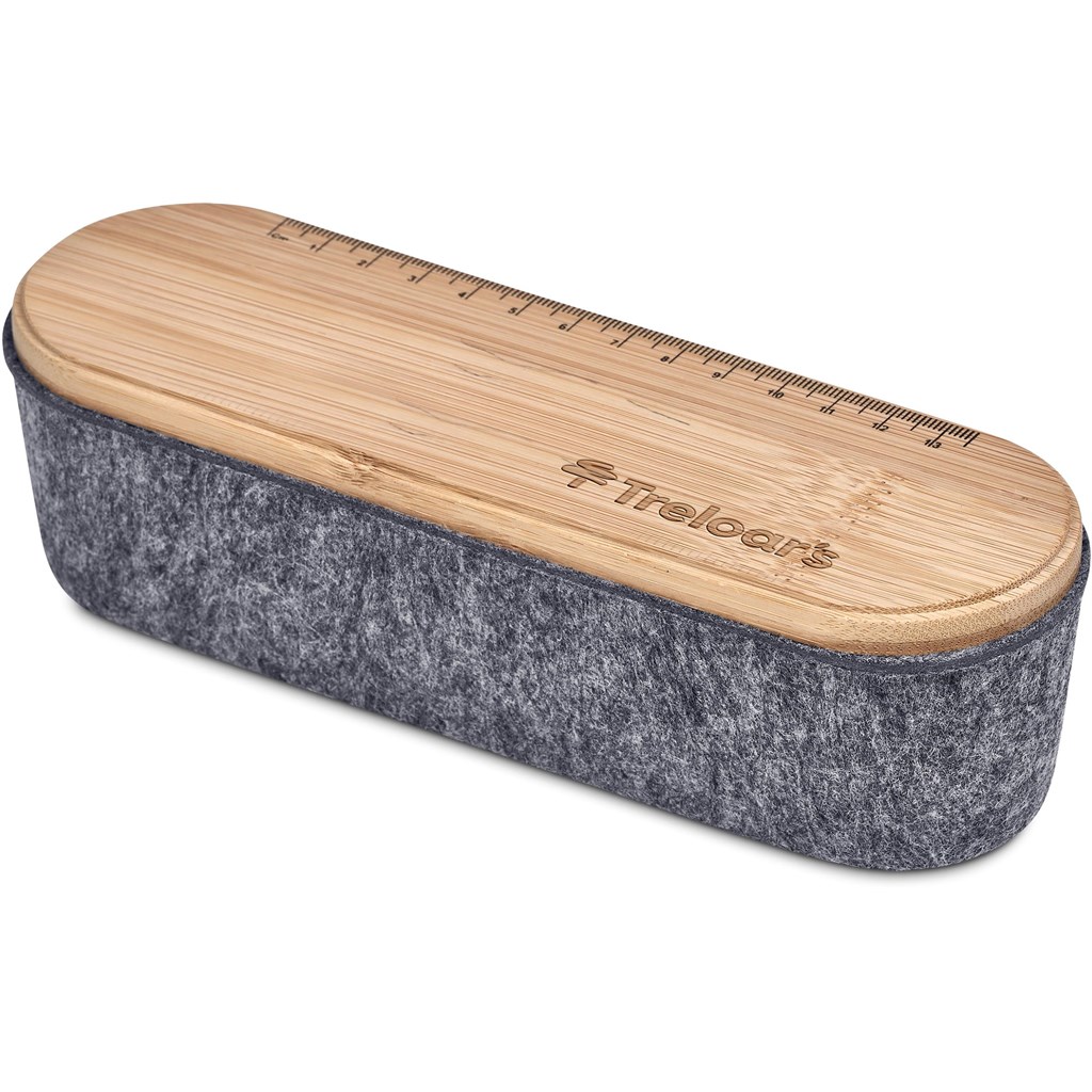 Okiyo Byoga Recycled PET Felt & Bamboo Stationery Case - Image 11