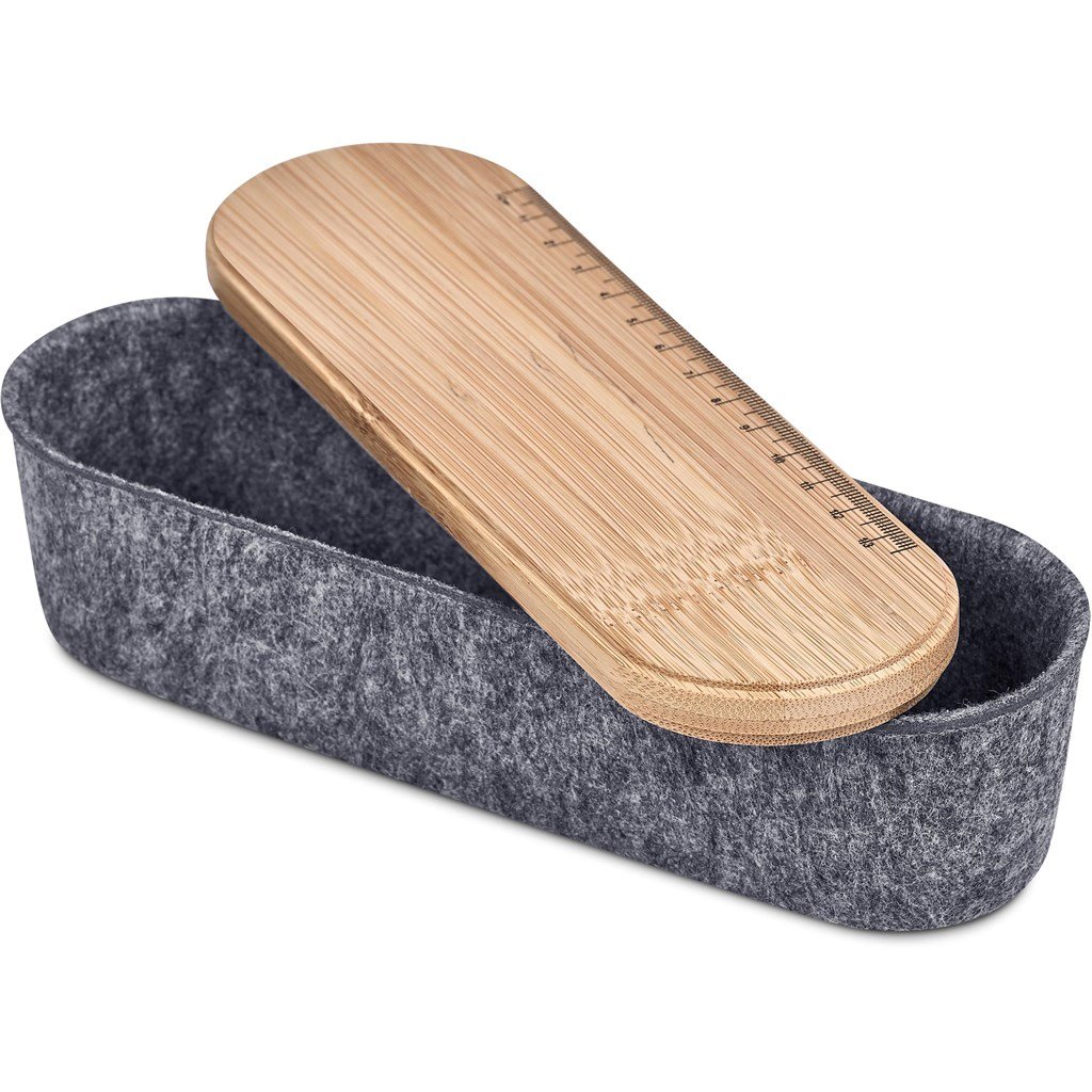 Okiyo Byoga Recycled PET Felt & Bamboo Stationery Case - Image 21