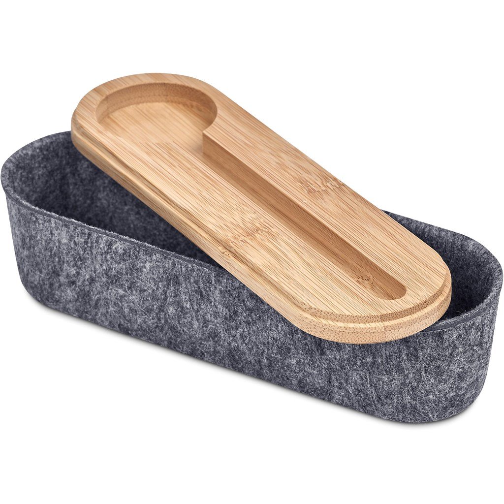 Okiyo Byoga Recycled PET Felt & Bamboo Stationery Case - Image 14