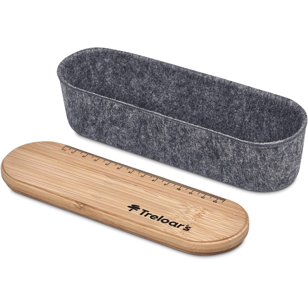 Okiyo Byoga Recycled PET Felt & Bamboo Stationery Case - Image 5