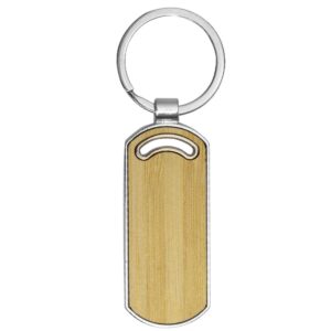 Ugo Oval Metal Bamboo Keyring